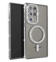 Northcity Samsung Galaxy S23 Ultra Uyumlu Joke Simli Magneticsafe Kılıf - Gümüş