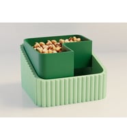 3D Baskı Fıstık Kasesi - Çift Hazneli Kabuk Ayırıcı Sunum Kasesi - Mint Yeşil