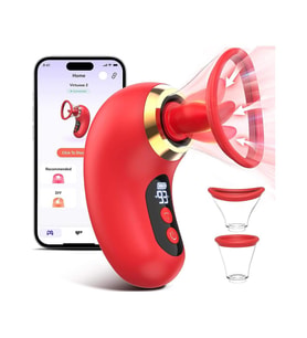 APP Kontrollü Emişli Ve Dilli Vibratör Dijital Ekranlı, Sessiz, Su Geçirmez