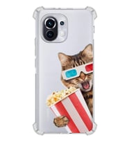 PrintiFy Xiaomi Mi 11 Uyumlu Kedi 1 Baskılı Şeffaf Köşe Korumalı Antişok Kılıf