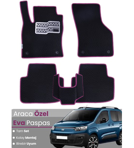FİAT DOBLO (2022-2025) Uyumlu EVA Paspas Tam Set–Araca Özel,Su Geçirmez,Kolay Montaj