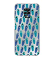 PrintiFy Xiaomi Redmi Note 9s ile Uyumlu Nazar Boncuğu 4  Kamera Korumalı Şeffaf Silikon Kılıf