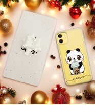 Kahve Panda Tasarımlı Kişiye Özel Şeffaf Telefon Kılıfı (Tüm Telefon Modelleri Mevcuttur.) - Hediye Kutulu