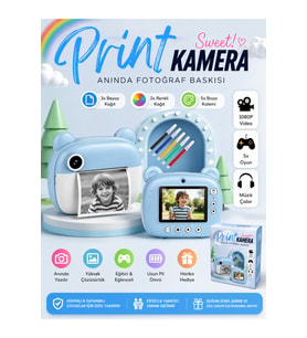 Print Camera Çocuk Fotoğraf Makinesi Dijital HD Video Kamera Anlık Termal R