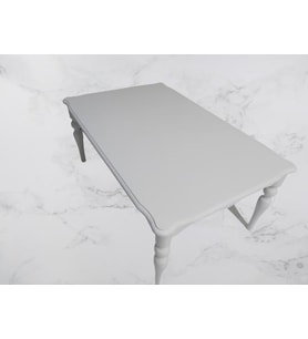 Orta Sehpa 17367 DEMONTO Klasik Model Kayın Retro ayak Parlak Beyaz Nature Elyapı