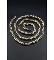 Paslanmaz Çelik Kral Model Kolye Zincir Çift Renk 4Mm 902596
