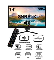 SNRELK 19" SESLİ sencrom DAHİLİ HOPARLÖR 12V (KUMANDALI) Geniş Ekran 75 Hz 5ms (VGA,HDMI) Led Monitör