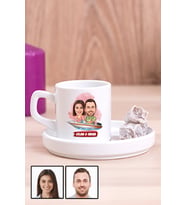 Sevgiliye Hediye Tekne Tasarım  Karikatürlü Concept Türk Kahvesi Fincanı