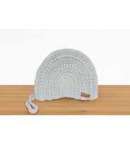 Niva Gümüş Gri Yarım Ay Clutch Çanta (Astarlı)