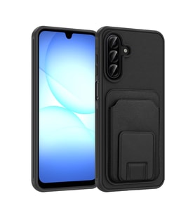 Lexroo Galaxy A17 Kılıf Kartlıklı TPU Bikart Kılıf - Siyah