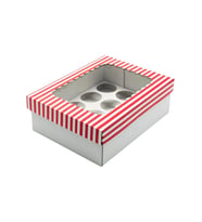 22x30x10 Pencere Kapaklı 12'li CupCake Kutusu (10 Adet)