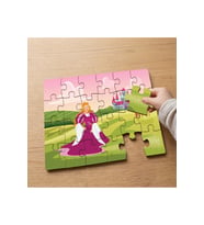 Pembe Elbiseli Prenses Tasarımlı 24 Parça Ahşap Çocuk Puzzle MPK0107