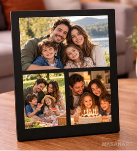 3 Kişilik Masa Fotograf Cercevesi Temalı Kişiye Özel 13 x 18 cm MDF Çerçeve - Kişiye Özel Hediye 3. Model