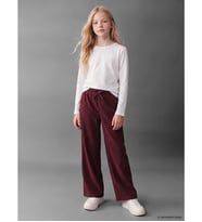 LCW Kids Bordo Geniş Paça Kız Çocuk Kadife Pantolon
