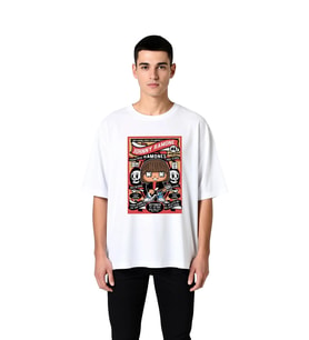Rock Efsanesi Müzik Anma Tasarımı Baskılı Erkek Oversize Tişört