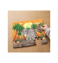 Ormanda Sevimli Fil Tasarımlı 24 Parça Ahşap Çocuk Puzzle MPK0100