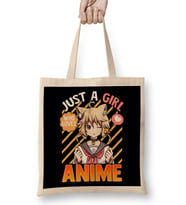 Cute & Funny Just A Girl Who Loves Anime Bez Çanta Uzun Saplı