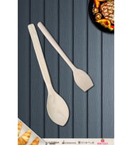 Doğal Şimşir Ağacı Ahşap Tahta Kaşık Spatula Seti Ağaç Kaşık (2li Set) Şmş-002