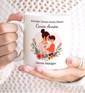 Anneler Günün Kutlu Olsun Canım Annem Tasarımlı Kupa Bardak