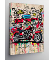 Kanvas Tablo Grafiti Motosiklet