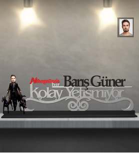Kişiye Özel Kabadayı Karikatürlü  Kolay Yetişmiyor Ahşap Biblo Bay-5