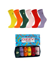 Ozzy Socks 6 Çift Meyve Nakışlı Renkli Çorap Kutusu