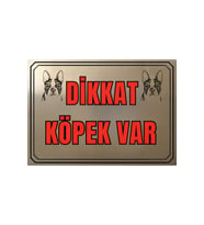 Dikkat Köpek Var Metal Uyarı Levhası 20x30 cm – Siyah Çerçeveli ı Bahçe Kapı Uyarı Levhası