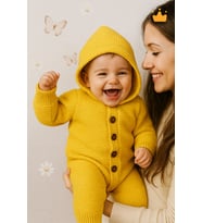 Triko İçi Velsoft Kışlık Kalın Kız Erkek Bebek Tulum Gül Kurusu 2809