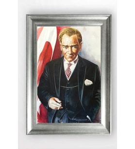 Gümüş Çerçeveli Atatürk Tablo cv936