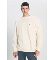 Bisiklet Yaka Sweatshirt Off White