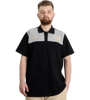 Mode XL Büyük Beden Erkek T-shirt Polo CHNGYRMD 23328 Siyah