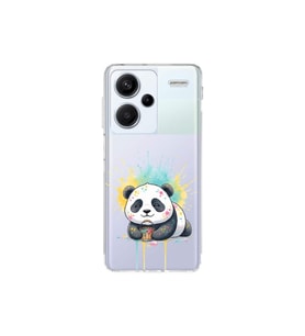 Redmi Note 13 Pro Plus ile Uyumlu Splash Panda Tasarımlı Şeffaf Silikon Kılıf