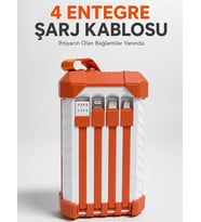 Yüksek Kapasiteli 60000 Mah Güç Bankası 22.5w Hızlı Şarj Type-c Usb Çıkışlı Dahili Kablolu Dijital Göstergeli