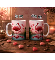 Aşk Temalı Flamingo Kupa