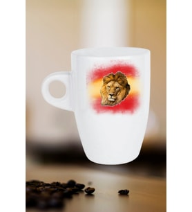 Taraftar Sarı Kırmızı Arslan Baskılı Kupa Bardak Porselen Latte Filtre Kahve Fincanı