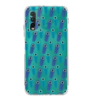 PrintiFy Xiaomi Redmi 9T ile Uyumlu Nazar Boncuğu 4 Baskılı Kamera Korumalı Şeffaf Silikon Kılıf