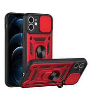Coverzone iPhone 12 Pro ?le Uyumlu PhoenixShield S�rg�l� Sistem Kamera Korumal? Kapak Tam Koruma Manyetik Vega Kapak K?rm?z?