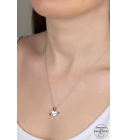 SWAROVSKİ CRYSTAL KALP  925 AYAR GÜMÜŞ KOLYE