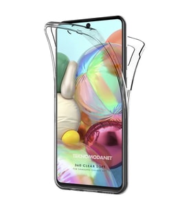 Samsung Galaxy A71 360 Kılıf Şeffaf Ön Arka Silikon