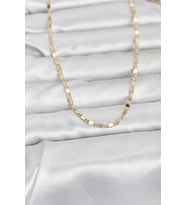 CM 14K Gold Renk Ezme Zincir 60 cm Kadın Kolye 5886