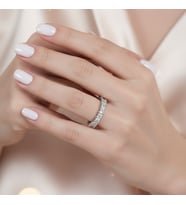 Valmont Accessories Ayarlanabilir Baget Kristal Taşlı Zarif Yüzük Işıltılı Kadın Yüzük