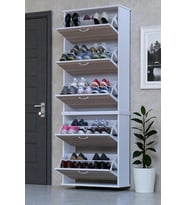 Eliusta Sho Beş Düşer Kapaklı Ayakkabılık Cordoba Renk 72 cm Asma 72x193x26 cm Ayakkabılık (Sütlü Kahve)