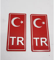 Protec 2'li Tr Plaka Sticker Aluminyum Ay Yıldız Kabartma