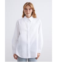 LCW Modest Ekru Oversize Kadın Gömlek Tunik