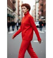 Kadın Oversize Düşük Kol Dik Yaka Uzun Triko Kazak Basic Modern Rahat Kış Günlük Şıklığı Sunar