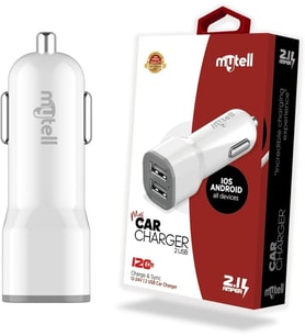 Universal Universal Araç Şarjı MY-A5 USB Başlık 2 USB'li 2100 mAh, Beyaz