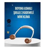 Mey İthalat® USB Şarjlı Boyun Fanı Hafif, Katlanabilir, Taşınabilir, Düşük Gürültülü Fan