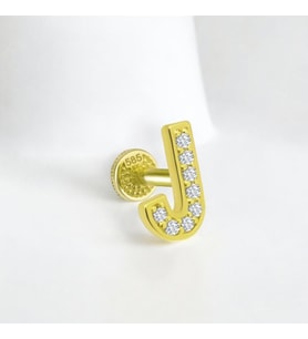 Glorria Altın J Harfi Tragus Piercing