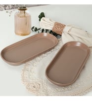 Keramika Mat Toprak Taupe Noyan Kayık Tabak 26 Cm 2 Adet