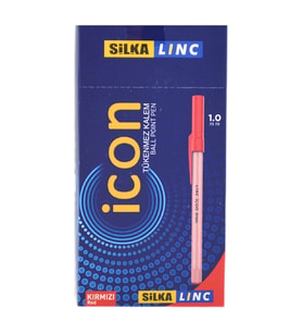 Silka Linc Icon 1.0 mm Kırmızı Tükenmez Kalem - 5'li Set